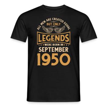 Birthday The legends were born in September 1950 g - Men's T-Shirt - black - Front - AI Model Male 178 light (178cm)