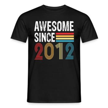 Awesome Since 2012 Birthday 2012 Vintage 2012 - Men's T-Shirt - black - Front - AI Model Male 178 light (178cm)