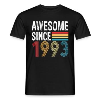 Awesome Since 1993 Birthday 1993 Vintage 1993 - Men's T-Shirt - black - Front - AI Model Male 178 light (178cm)