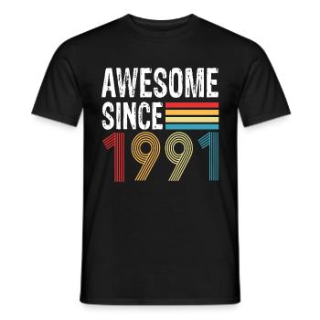 Génial depuis 1991 Anniversaire 1991 Millésime 1991 - T-shirt homme - noir - Devant - AI Model Male 178 light (178cm)