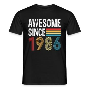 Awesome Since 1986 Birthday 1986 Vintage 1986 - Men's T-Shirt - black - Front - AI Model Male 178 light (178cm)