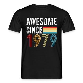 Awesome Since 1979 Birthday 1979 Vintage 1979 - Men's T-Shirt - black - Front - AI Model Male 178 light (178cm)