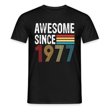 Awesome Since 1977 Birthday 1977 Vintage 1977 - Men's T-Shirt - black - Front - AI Model Male 178 light (178cm)