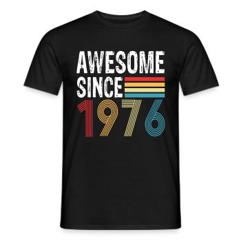 Awesome Since 1976 Birthday 1976 Vintage 1976 - Men's T-Shirt - black - Front - AI Model Male 178 light (178cm)