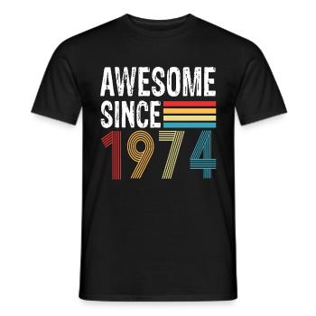 Awesome Since 1974 Birthday 1974 Vintage 1974 - Men's T-Shirt - black - Front - AI Model Male 178 light (178cm)