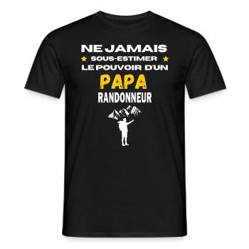 ne jamais sous estimer RANDONNEUR papa - Men's T-Shirt - black - Front - AI Model Male 178 light (178cm)