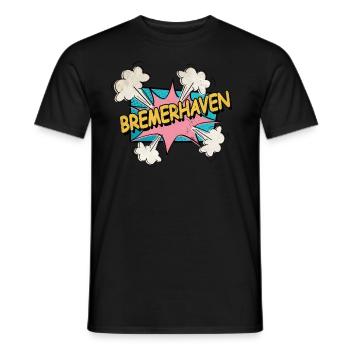 Bremerhaven Germany Font Pop Art Comic - Men's T-Shirt - black - Front - AI Model Male 178 light (178cm)