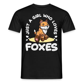 Füchse Fuchs Mädchen - Männer T-Shirt - Schwarz - Vorne - AI Model Male 178 light (178cm)