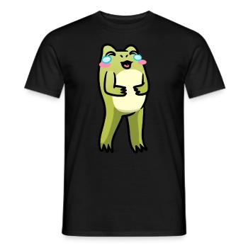 Cottagecore Kawaii Frosch Lachendes Emoticon - Männer T-Shirt - Schwarz - Vorne - AI Model Male 178 light (178cm)