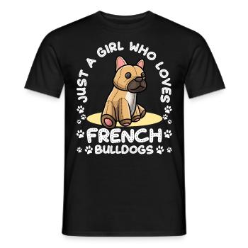 French Bulldog Dog Cuddly Toy - Men's T-Shirt - black - Front - AI Model Male 178 light (178cm)