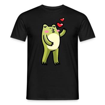 Cottagecore Kawaii Froschküsse Emoticon - Männer T-Shirt - Schwarz - Vorne - AI Model Male 178 light (178cm)