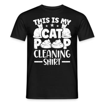 Katze Katzenbesitzer Katzenklo Reinigen - Männer T-Shirt - Schwarz - Vorne - AI Model Male 178 light (178cm)