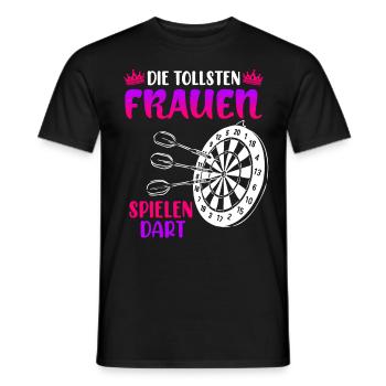 Frauen Darts Damen Dart Pfeile Zubehör Dart - Männer T-Shirt - Schwarz - Vorne - AI Model Male 178 light (178cm)