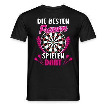 Frauen Darts Damen Dartscheibe Darts Zubehör Dart - Männer T-Shirt - Schwarz - Vorne - AI Model Male 178 light (178cm)