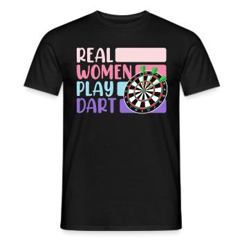 Real Women Play Darts Ladies Darts Accessories Darts - Men's T-Shirt - black - Front - AI Model Male 178 light (178cm)