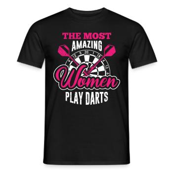 Great Women Play Darts Ladies Darts Accessories Darts - Men's T-Shirt - black - Front - AI Model Male 178 light (178cm)