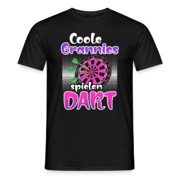 Coole Omas spielen Dart Frauen Darts Zubehör Dart - Männer T-Shirt - Schwarz - Vorne - AI Model Male 178 light (178cm)