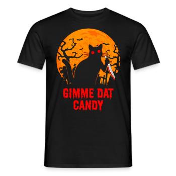 Gimme Dat Candy Katze Gruseliges Halloween - Männer T-Shirt - Schwarz - Vorne - AI Model Male 178 light (178cm)