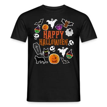 Happy Halloween Pumpkin Lantern Ghost Ghost - Men's T-Shirt - black - Front - AI Model Male 178 light (178cm)