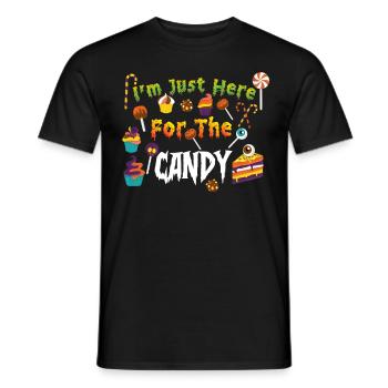 Je suis juste ici pour les bonbons d’Halloween - T-shirt homme - noir - Devant - AI Model Male 178 light (178cm)