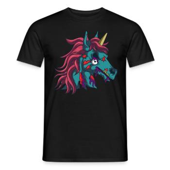 Zombiecorn Zombie Licorne Gothique Gothique Halloween - T-shirt homme - noir - Devant - AI Model Male 178 light (178cm)