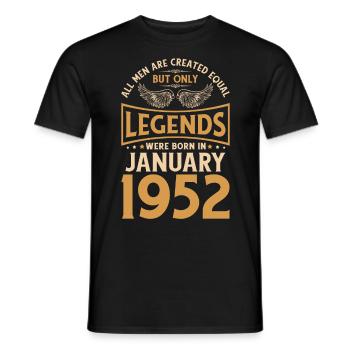 70th birthday 70 legends were created in January 1952 g - Men's T-Shirt - black - Front - AI Model Male 178 light (178cm)
