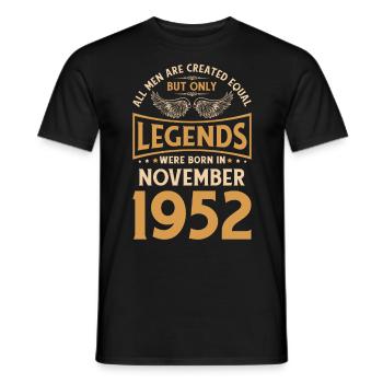 70. Geburtstag Die Legenden wurden im November 195 - Männer T-Shirt - Schwarz - Vorne - AI Model Male 178 light (178cm)