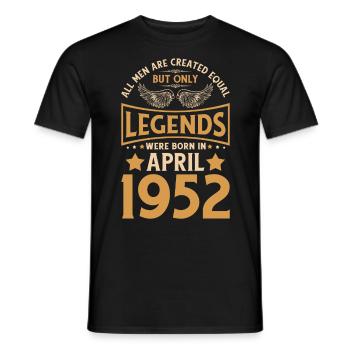 70. Geburtstag 70 Legenden wurden im April 1952 ge - Männer T-Shirt - Schwarz - Vorne - AI Model Male 178 light (178cm)