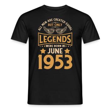 70th birthday 70 legends were born in June 1953 - Men's T-Shirt - black - Front - AI Model Male 178 light (178cm)