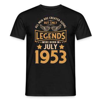 70th birthday 70 legends were born in July 1953 - Men's T-Shirt - black - Front - AI Model Male 178 light (178cm)