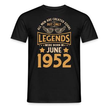 70th birthday 70 legends were born in June 1952 - Men's T-Shirt - black - Front - AI Model Male 178 light (178cm)
