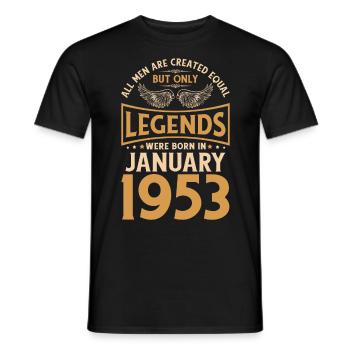 70th birthday 70 legends were created in January 1953 g - Men's T-Shirt - black - Front - AI Model Male 178 light (178cm)