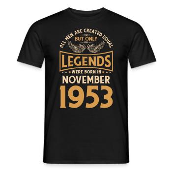 70e anniversaire Les légendes ont été publiées en novembre 195 - T-shirt homme - noir - Devant - AI Model Male 178 light (178cm)