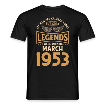 70th birthday 70 legends were born in March 1953 - Men's T-Shirt - black - Front - AI Model Male 178 light (178cm)