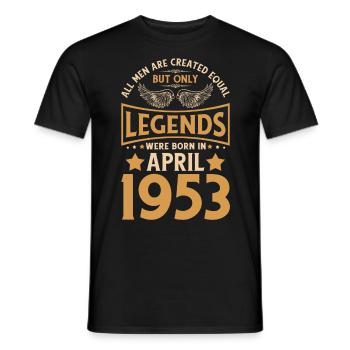 70th birthday 70 legends were born in April 1953 - Men's T-Shirt - black - Front - AI Model Male 178 light (178cm)