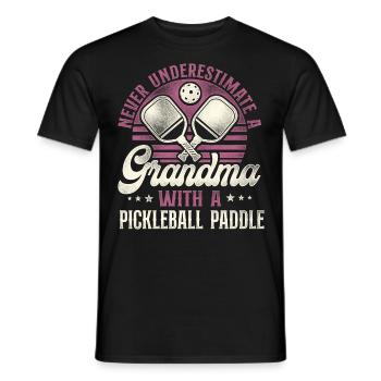 Pickleball Grandma Retro Never - Männer T-Shirt - Schwarz - Vorne - AI Model Male 178 light (178cm)