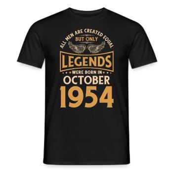 Geburtstag Legenden wurden im Oktober 1954 geboren - Männer T-Shirt - Schwarz - Vorne - AI Model Male 178 light (178cm)