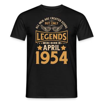 Geburtstag Legenden wurden im April 1954 geboren - Männer T-Shirt - Schwarz - Vorne - AI Model Male 178 light (178cm)