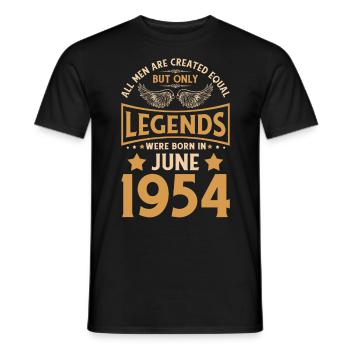 Geburtstag Legenden wurden im Juni 1954 geboren - Männer T-Shirt - Schwarz - Vorne - AI Model Male 178 light (178cm)