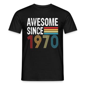 Awesome Since 1970 Birthday 1970 Vintage 1970 - Men's T-Shirt - black - Front - AI Model Male 178 light (178cm)