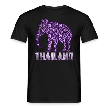 Thailand Bunter Elefant - Männer T-Shirt - Schwarz - Vorne - AI Model Male 178 light (178cm)