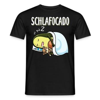 Schlafocado Schlafen Avocado Mit Plüschtier - Männer T-Shirt - Schwarz - Vorne - AI Model Male 178 light (178cm)