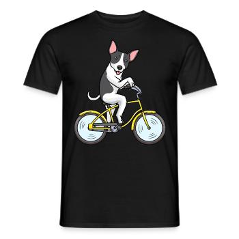 Rat Terrier Hund Fahrrad Radfahren - Männer T-Shirt - Schwarz - Vorne - AI Model Male 178 light (178cm)