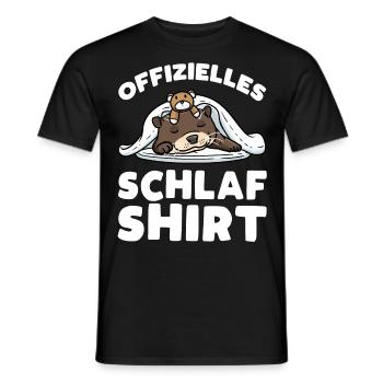 Schlaf Schlafender Otter Plüschtier Schlafshirt - Männer T-Shirt - Schwarz - Vorne - AI Model Male 178 light (178cm)