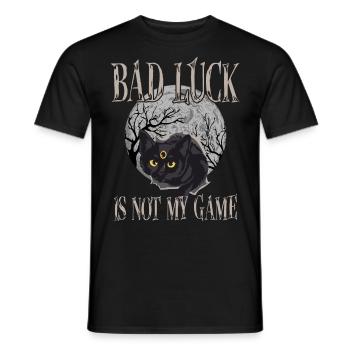 Bad luck is not my game Goth Cat Gothic Occult - Men's T-Shirt - black - Front - AI Model Male 178 light (178cm)