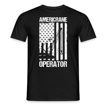 Americrane Crane Operator Usa Flag Engineer Construction - T-shirt homme - noir - Devant - AI Model Male 178 light (178cm)