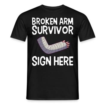 Recovery of survivors with broken arm - Men's T-Shirt - black - Front - AI Model Male 178 light (178cm)