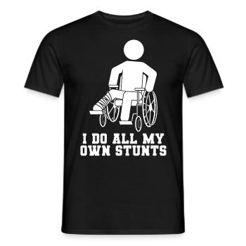 I Do All My Own Stunts - Men's T-Shirt - black - Front - AI Model Male 178 light (178cm)