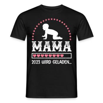 Mama 2023 loading Mutter schwanger Mädchen Mama - Männer T-Shirt - Schwarz - Vorne - AI Model Male 178 light (178cm)