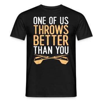 L’un de nous lance tous les deux mieux que vous - T-shirt homme - noir - Devant - AI Model Male 178 light (178cm)